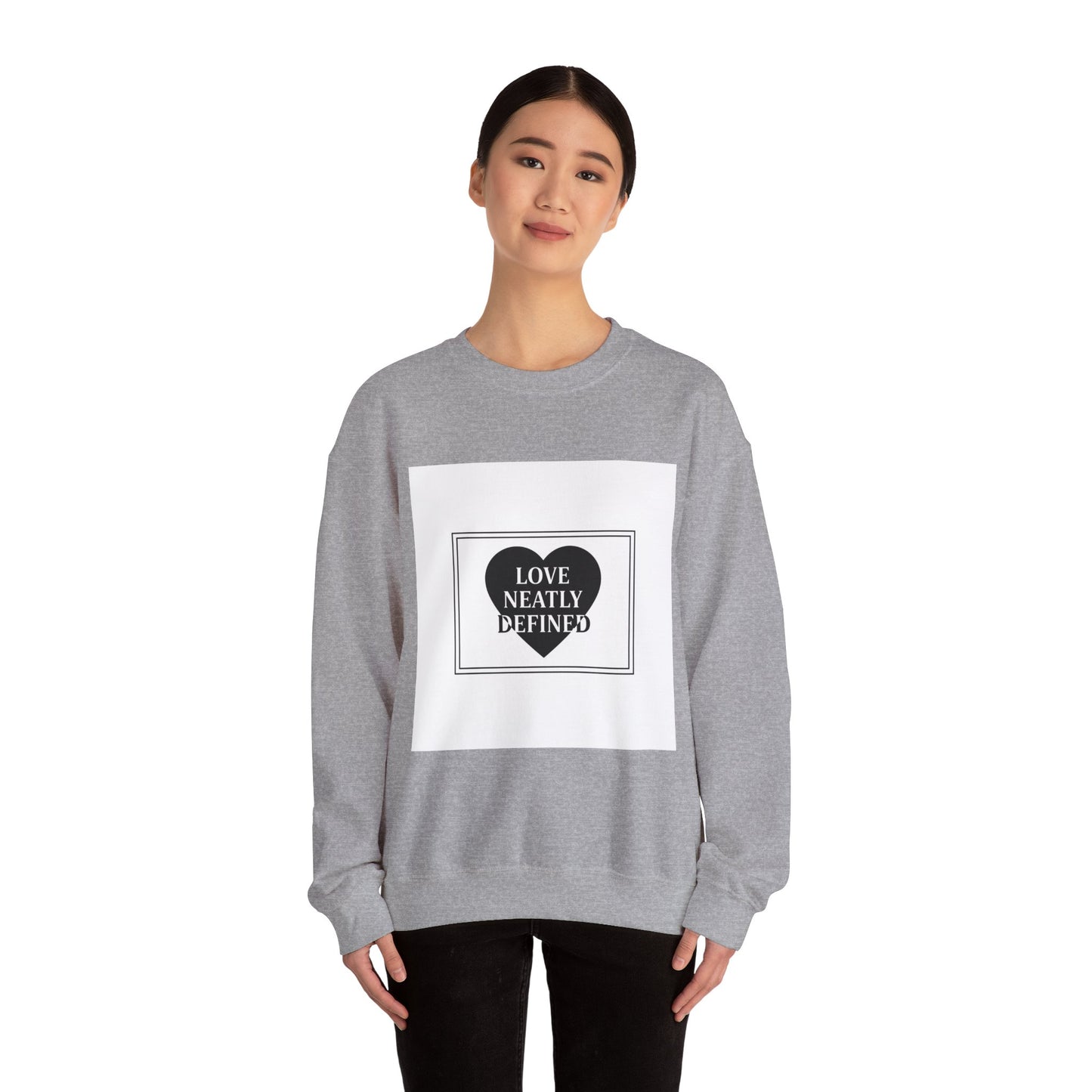 Love Neatly Defined Crewneck Sweatshirt | Editorial Black and White Love Print