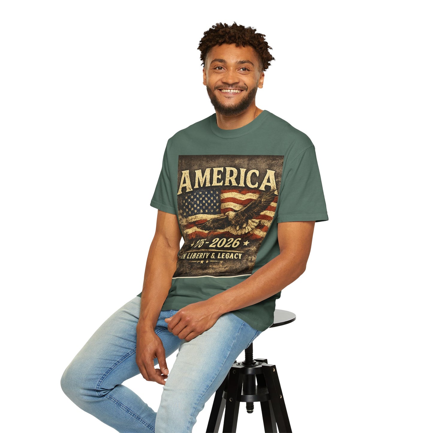 America 1776-2026 Vintage Flag Eagle T-shirt