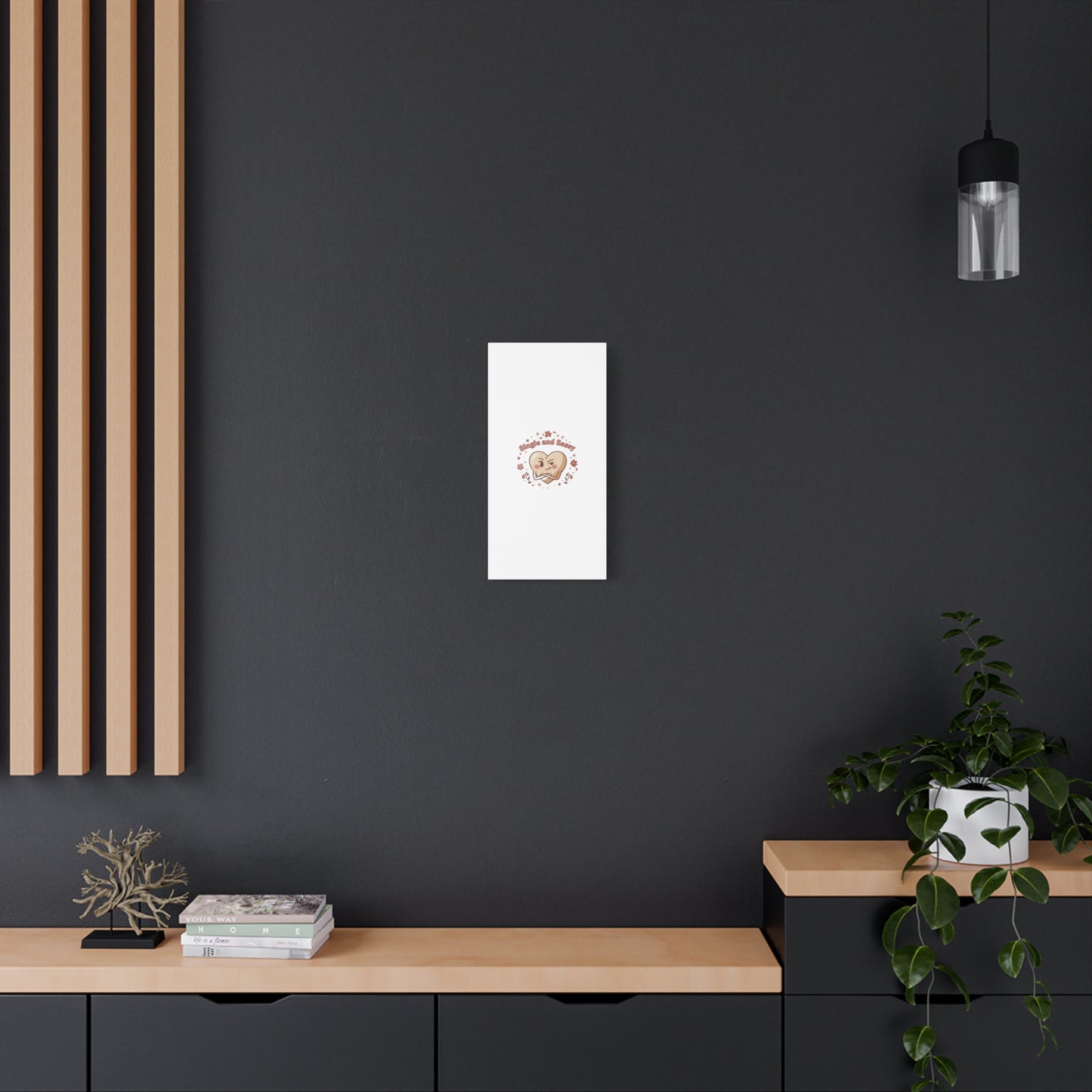 Single and Sassy Heart Canvas | Anti‑Valentine, Pastel Cynic Wall Art
