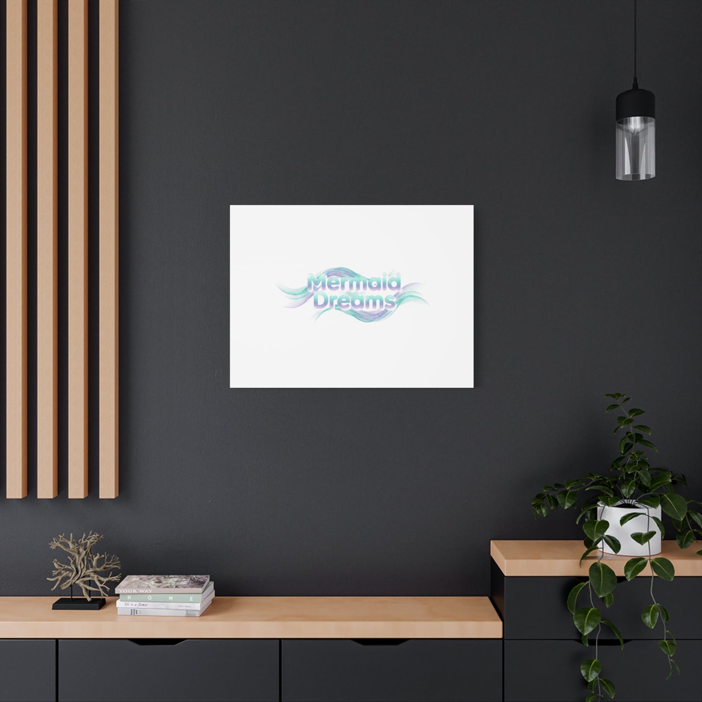 Mermaid Dreams Matte Canvas | iridescent text, pearly word accent