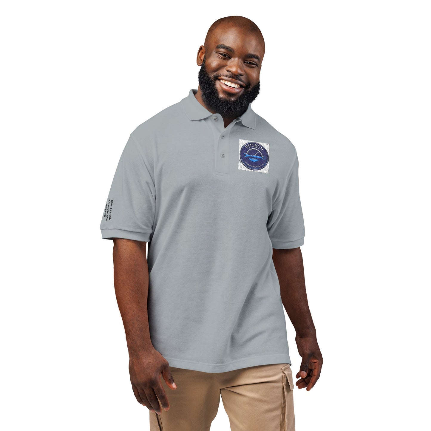 Embroidered Blue Ripple Logo Polo