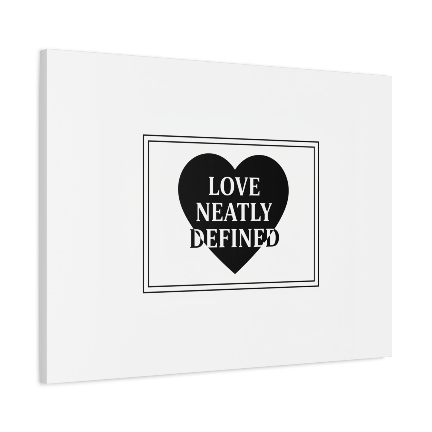 Love Neatly Defined Canvas, editorial black and white love print | elegant typography poster