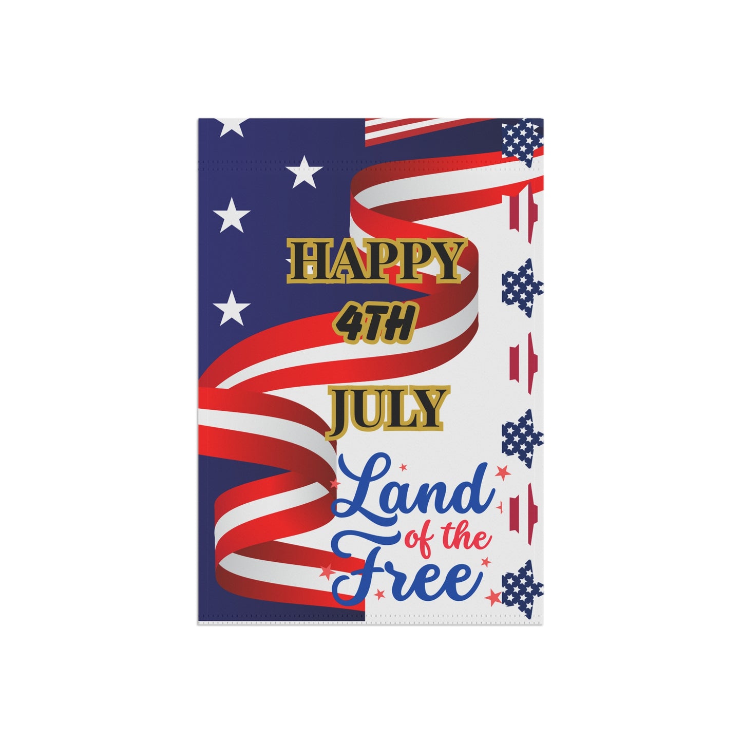 Happy 4th July Land of the Free Garden Banner | Patriotic House Flag