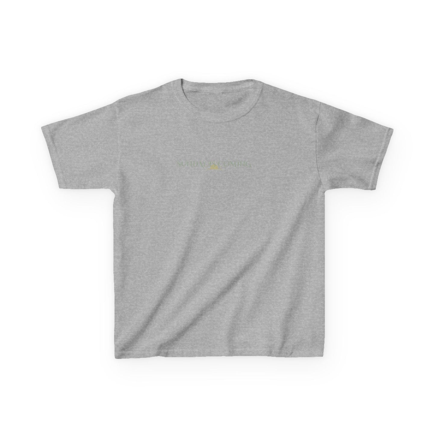 Kids Tee — Minimal "Always Be Curious" Rainbow Text