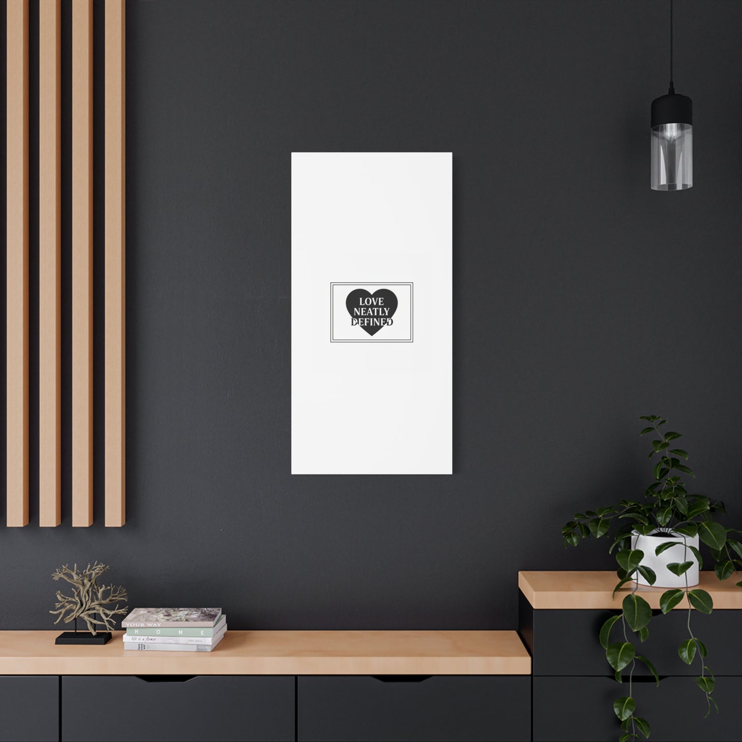 Love Neatly Defined Canvas, editorial black and white love print | elegant typography poster