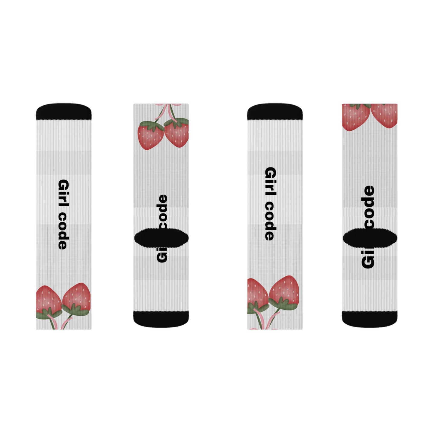 Girl Code Strawberry Crew Socks | Sublimation Socks