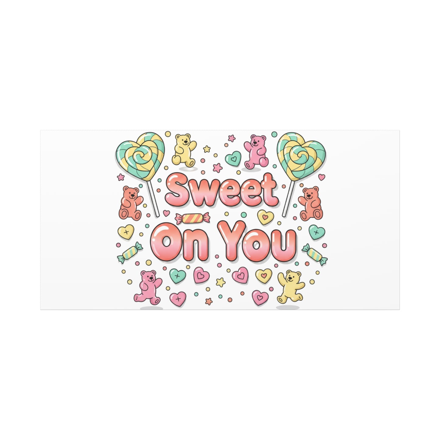 Sweet On You Canvas | Valentine Candycore heart candy pattern, pastel snackcore art