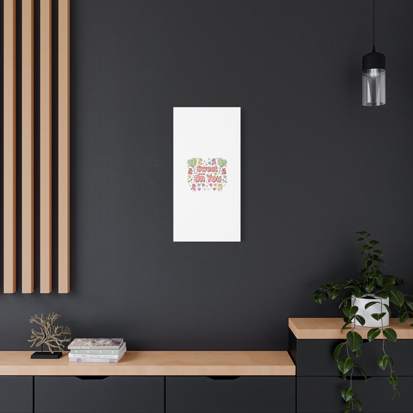 Sweet On You Canvas | Valentine Candycore heart candy pattern, pastel snackcore art