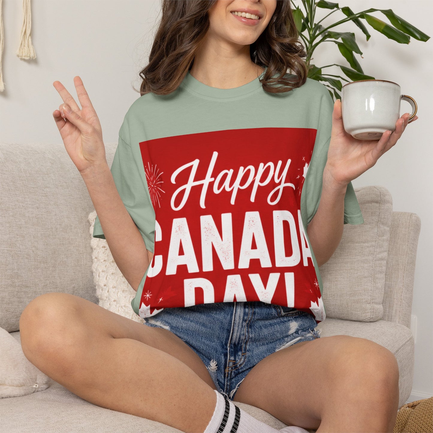 Happy Canada Day T-Shirt — Red Maple Leaf Canada Day Tee