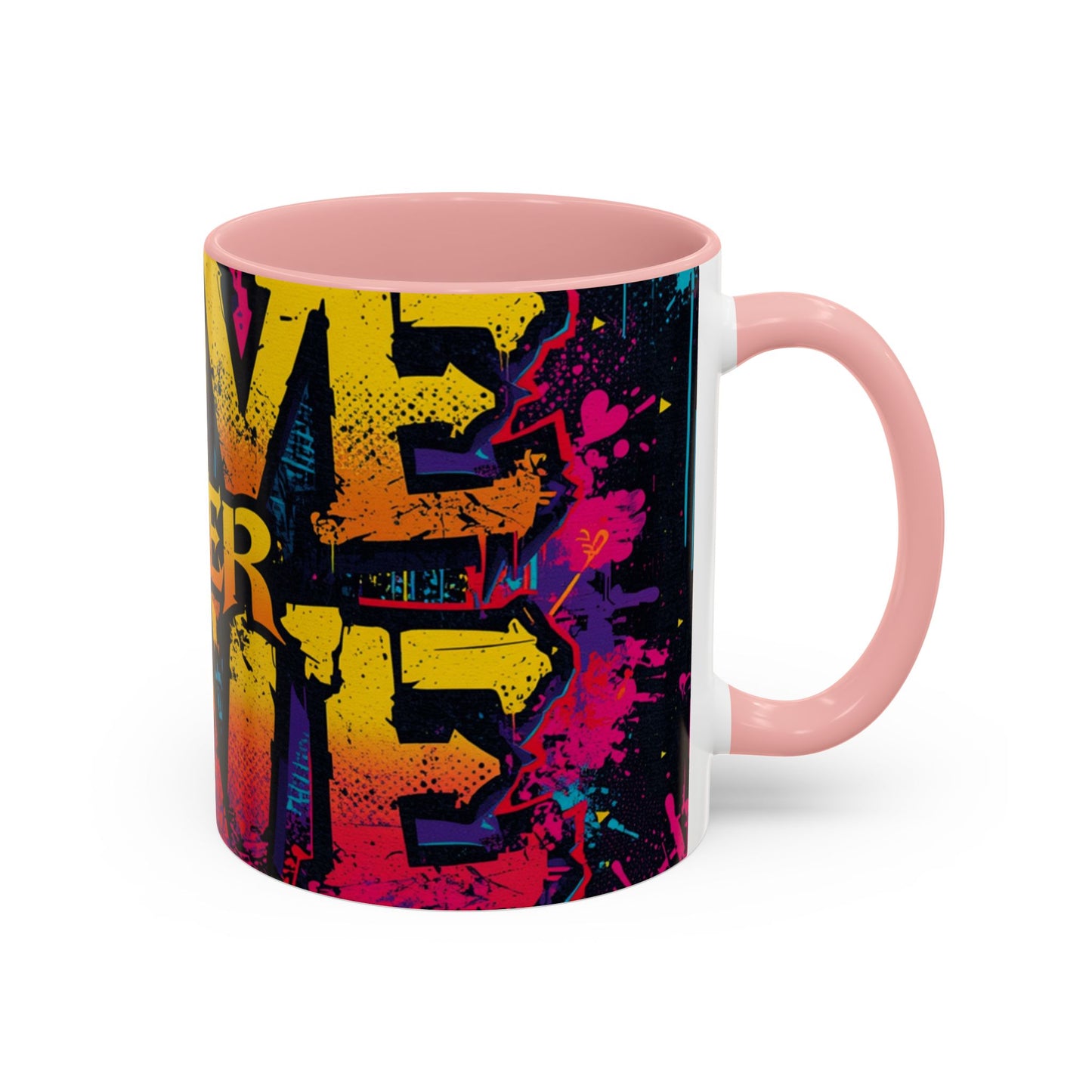 Love Over Hate Accent Coffee Mug — 11/15 oz Inspirational Ceramic Mug
