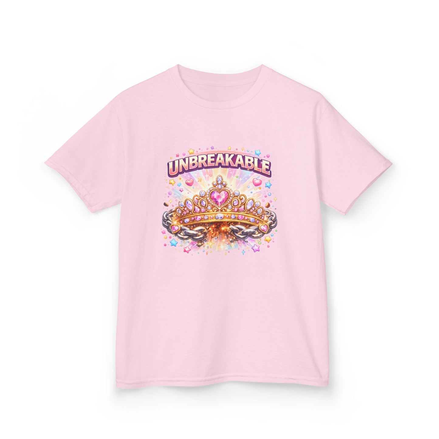Unbreakable Crown Kids T-Shirt – Colorful Princess Crown Graphic Tee