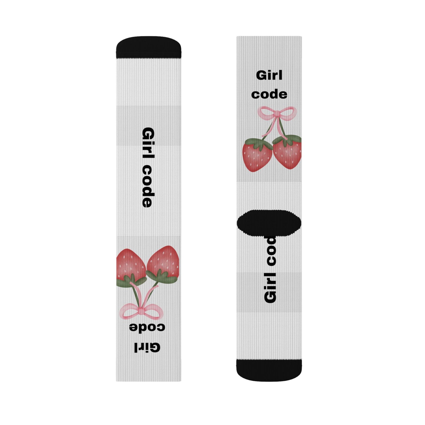 Girl Code Strawberry Crew Socks | Sublimation Socks