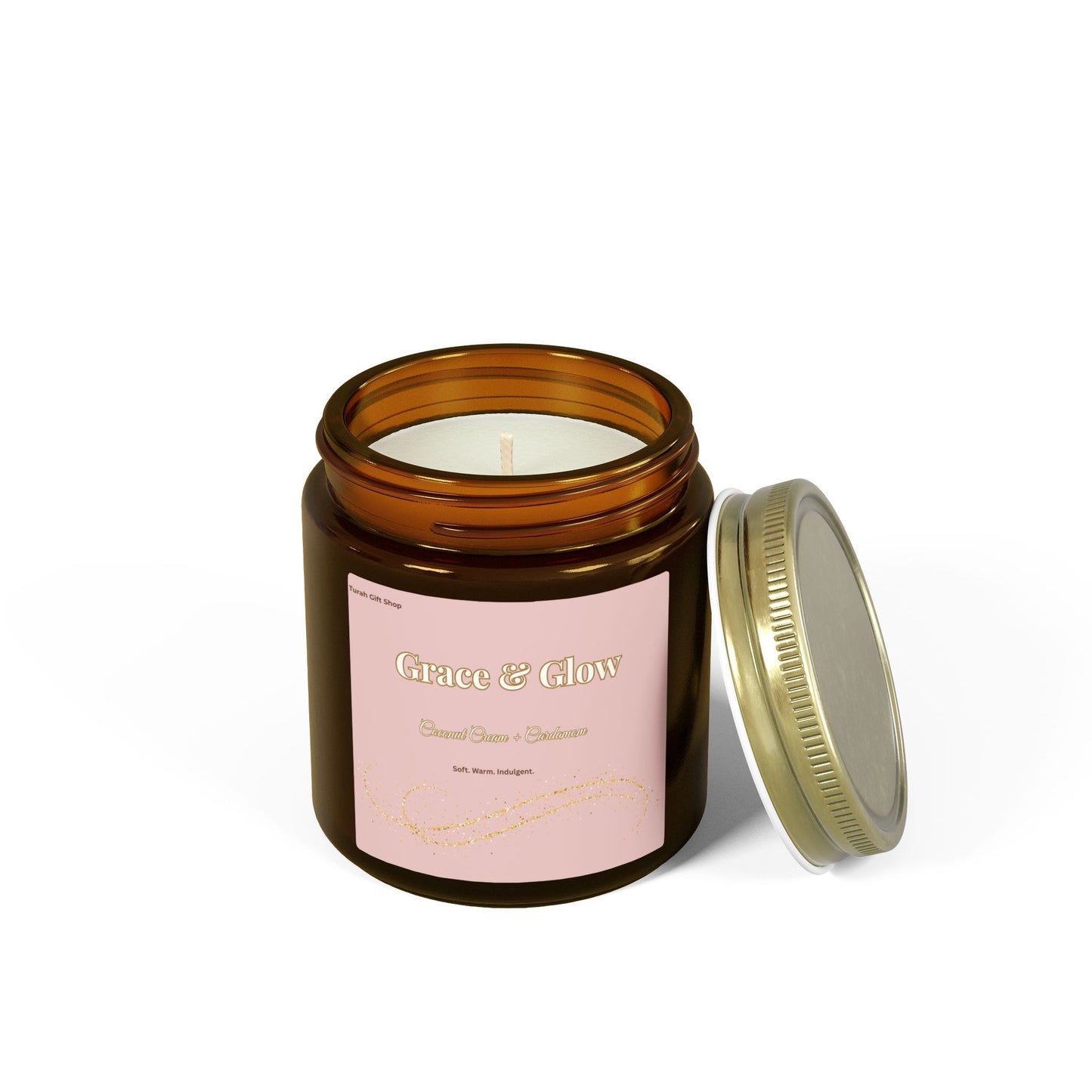 Coconut Apricot Scented Candle (4oz/9oz) – Grace & Glow Jar