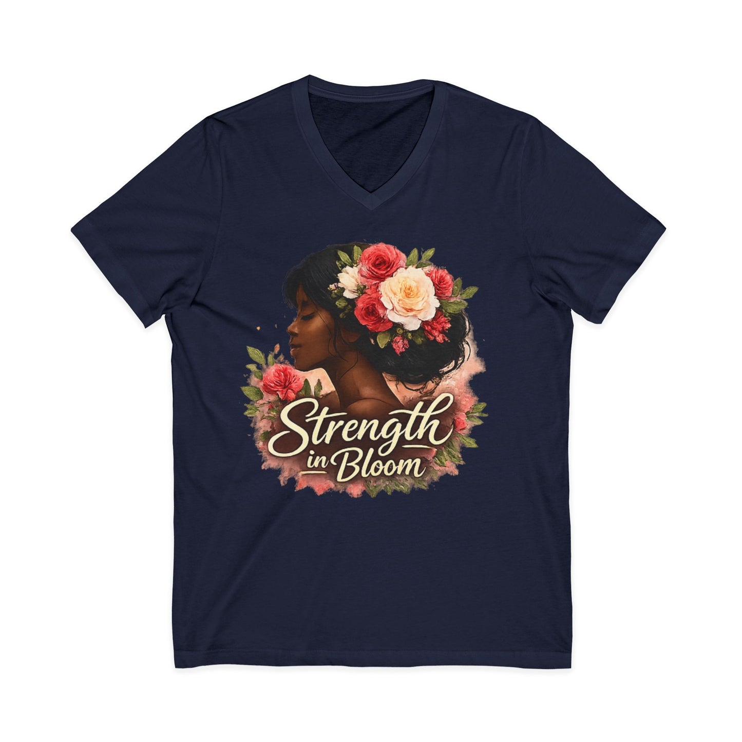 Strength in Bloom V-Neck Tee