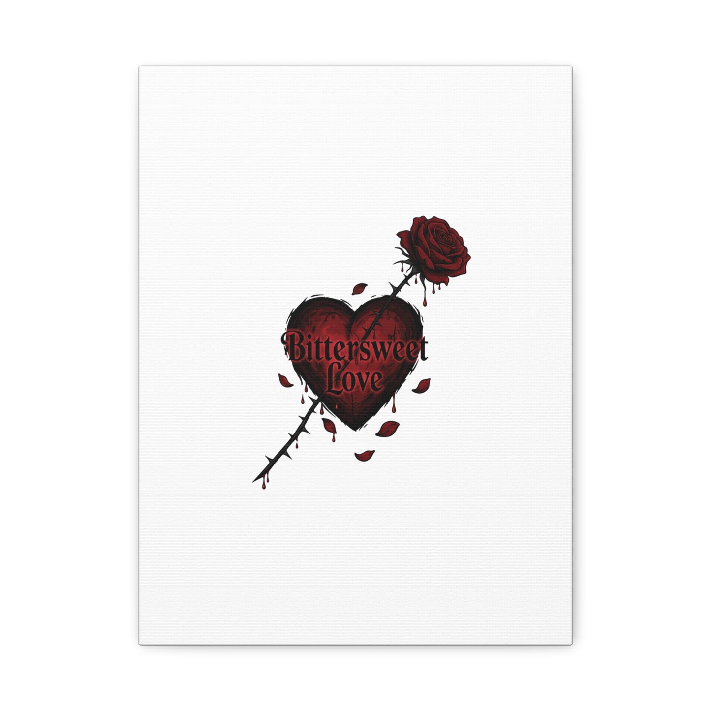 Bittersweet Love heart & thorn rose Canvas | Goth Valentine, Dark Romance Art Print