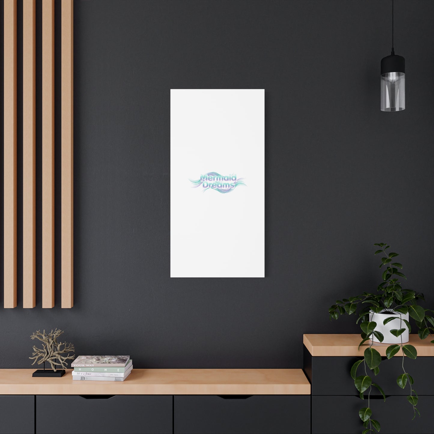 Mermaid Dreams Matte Canvas | iridescent text, pearly word accent
