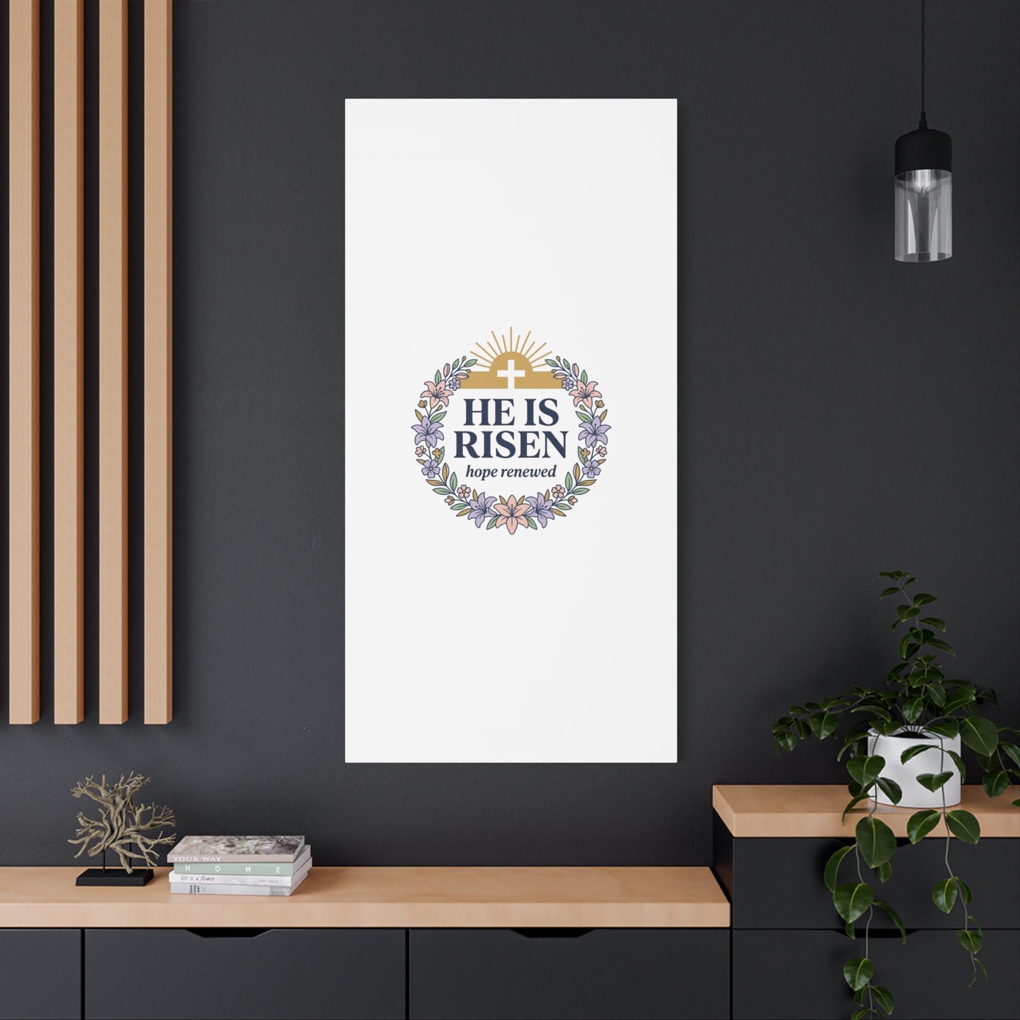 He Is Risen Canvas | Christian Easter Wall Art, Resurrection Scripture