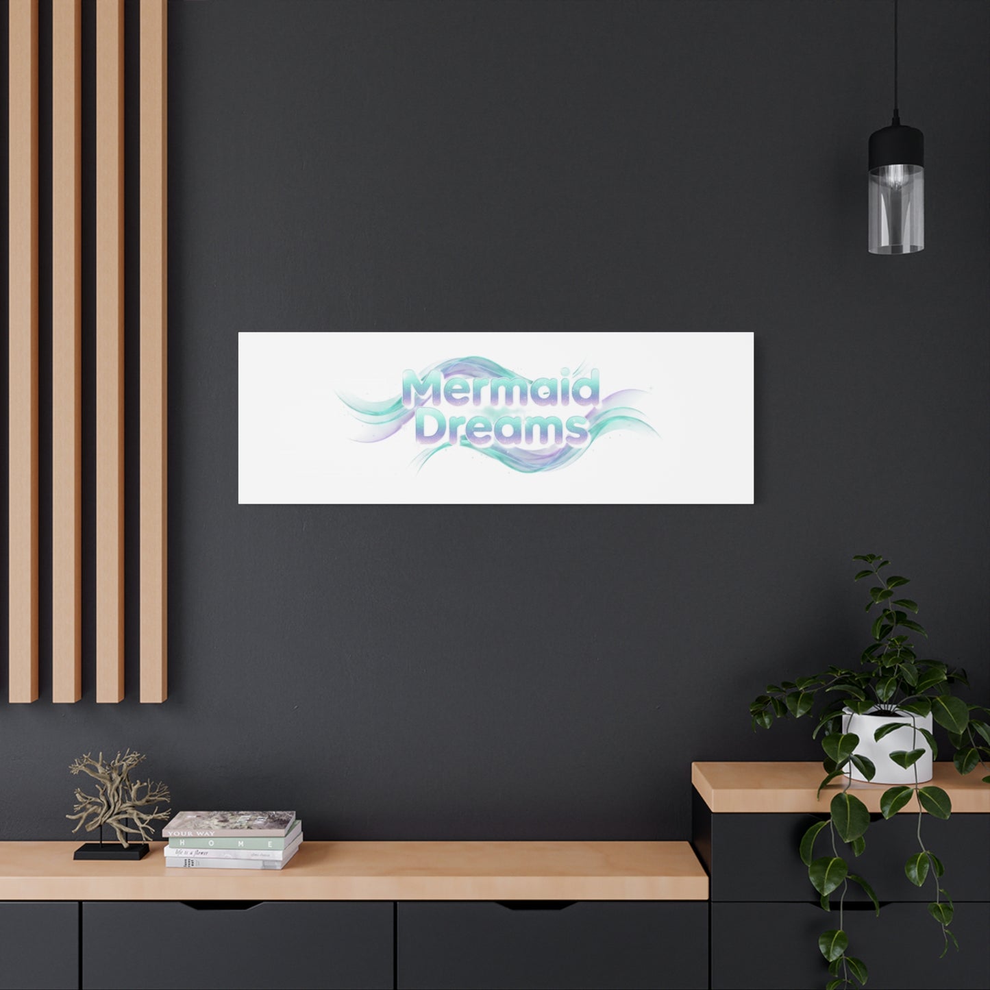 Mermaid Dreams Matte Canvas | iridescent text, pearly word accent
