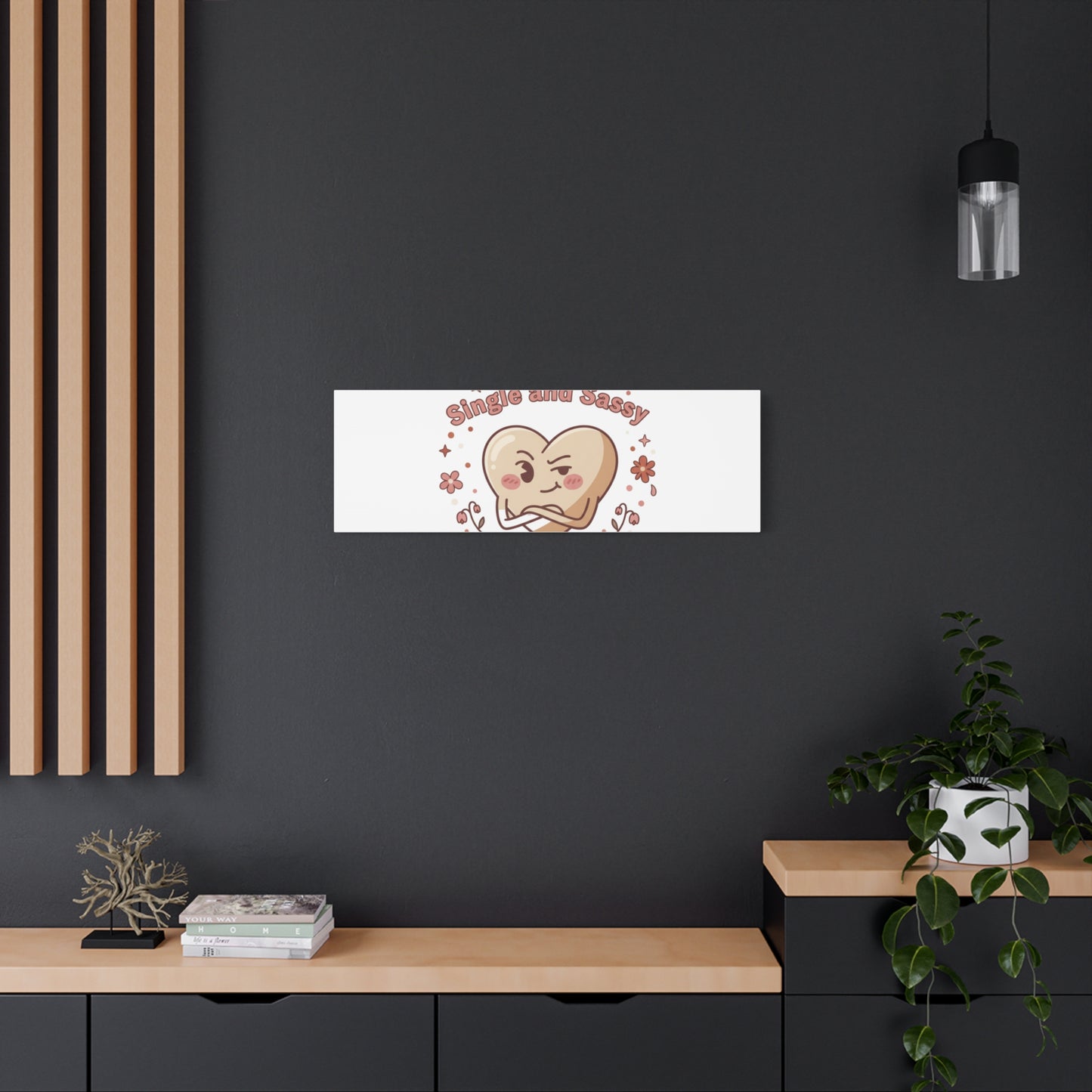 Single and Sassy Heart Canvas | Anti‑Valentine, Pastel Cynic Wall Art
