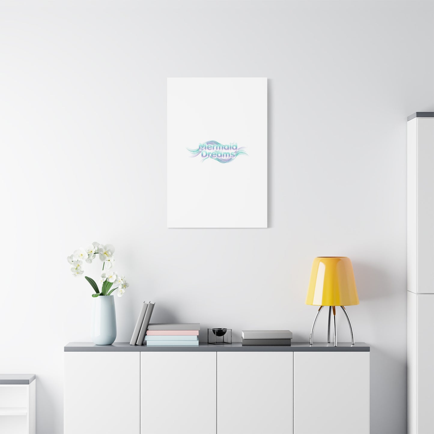Mermaid Dreams Matte Canvas | iridescent text, pearly word accent
