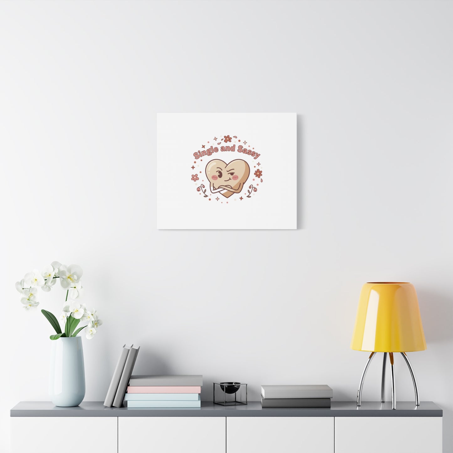 Single and Sassy Heart Canvas | Anti‑Valentine, Pastel Cynic Wall Art