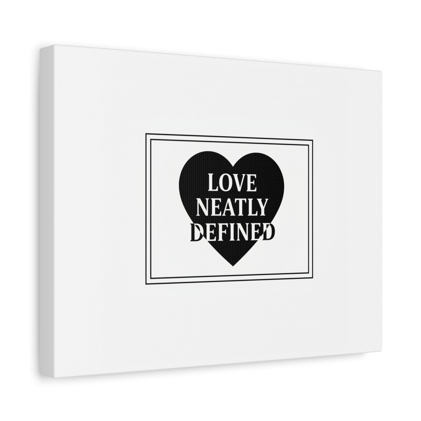 Love Neatly Defined Canvas, editorial black and white love print | elegant typography poster