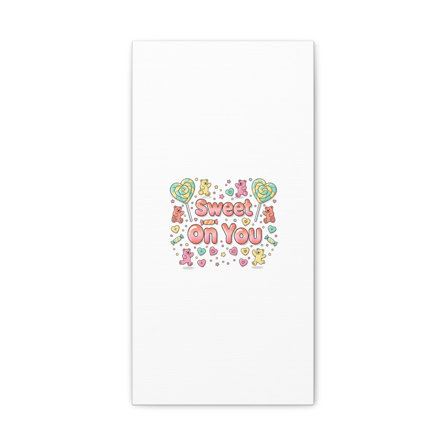 Sweet On You Canvas | Valentine Candycore heart candy pattern, pastel snackcore art