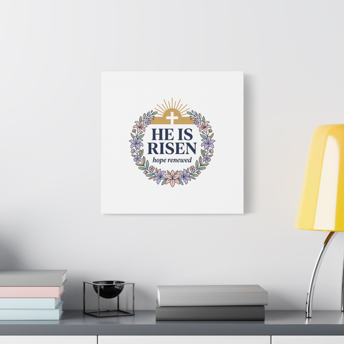 He Is Risen Canvas | Christian Easter Wall Art, Resurrection Scripture
