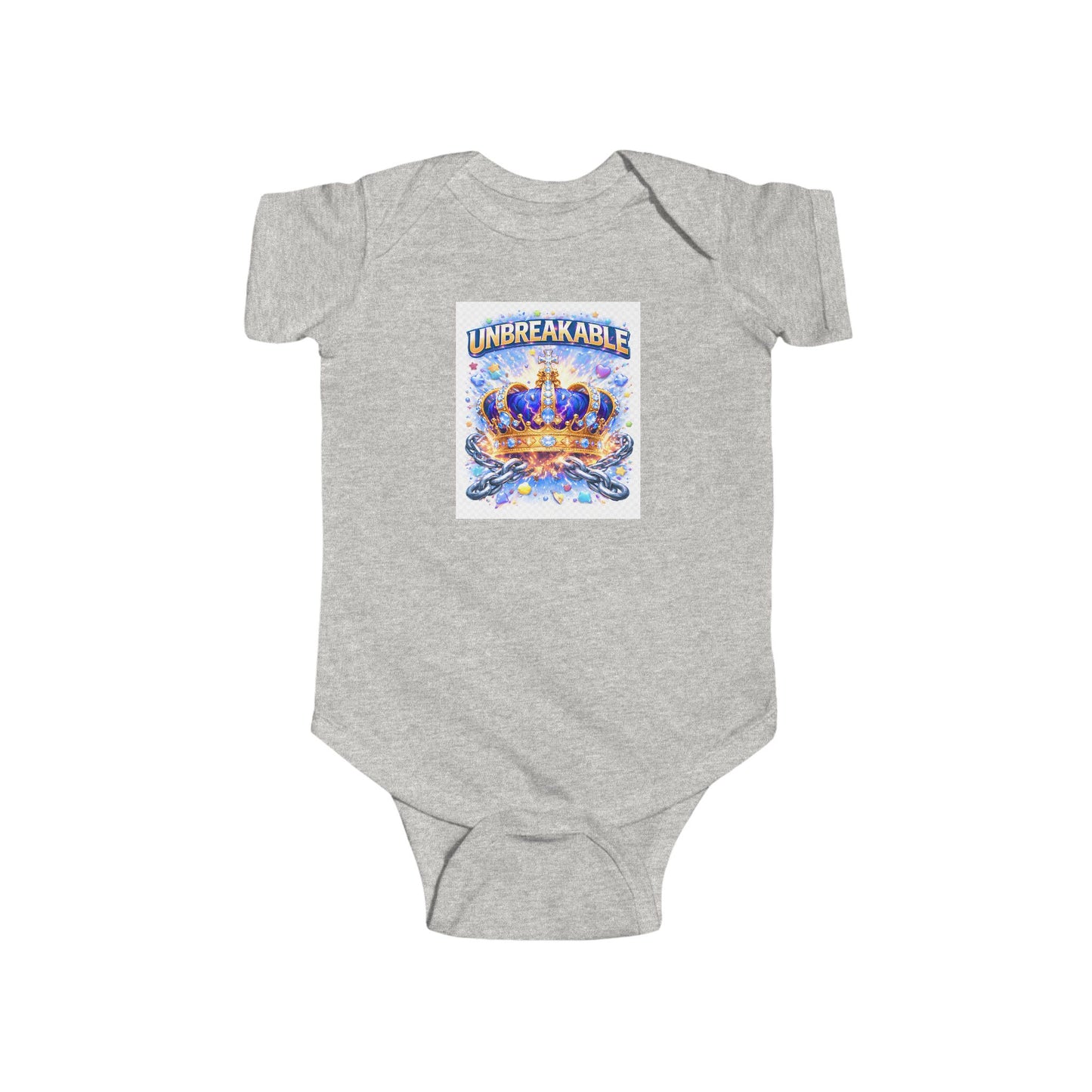 Infant Bodysuit – "Unbreakable" Crown Baby Onesie | Royal Newborn Gift