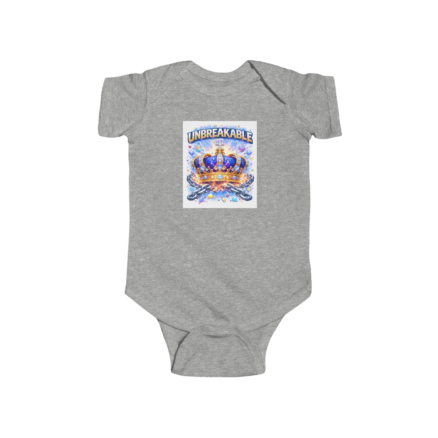 Infant Bodysuit – "Unbreakable" Crown Baby Onesie | Royal Newborn Gift