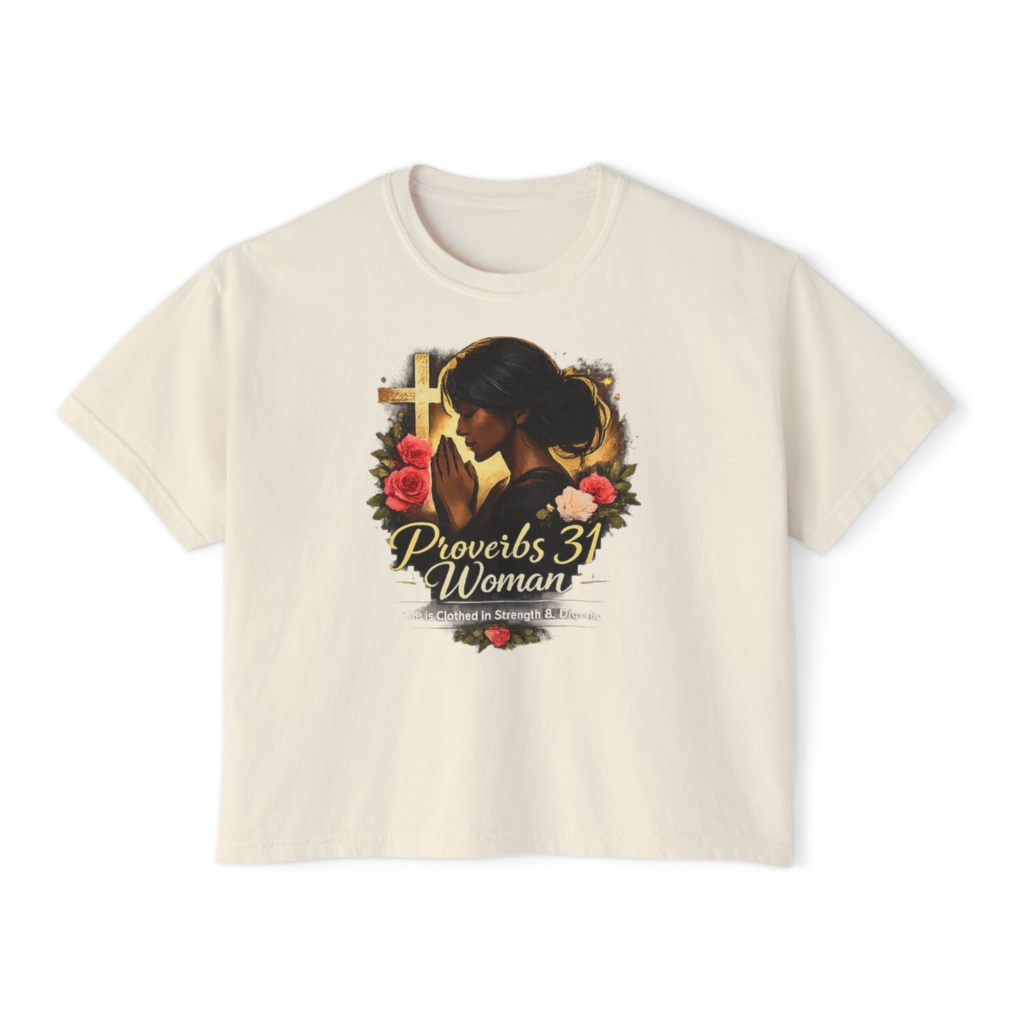 Proverbs 31 Woman Tee — Christian Inspirational Women's Boxy T-Shirt