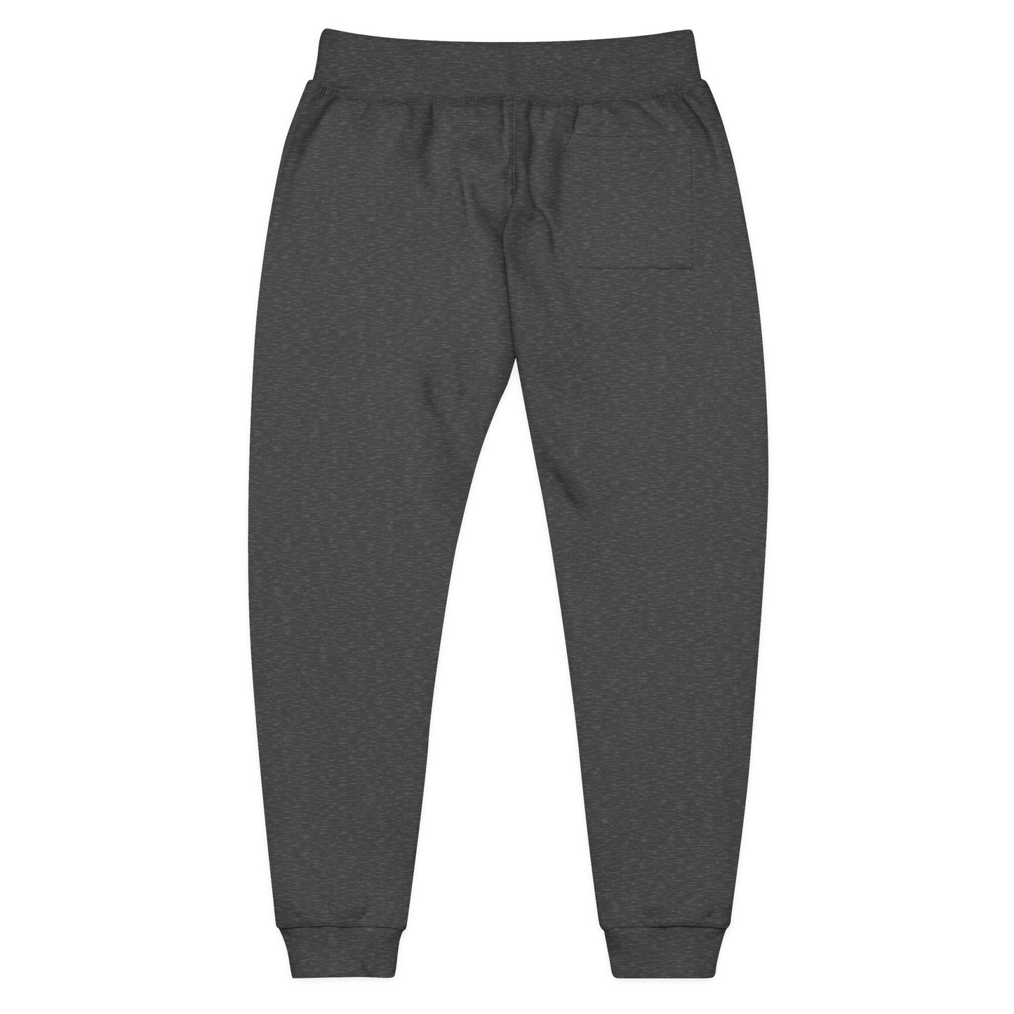 Embroidered Star Patch Sweatpants — White Fleece Joggers