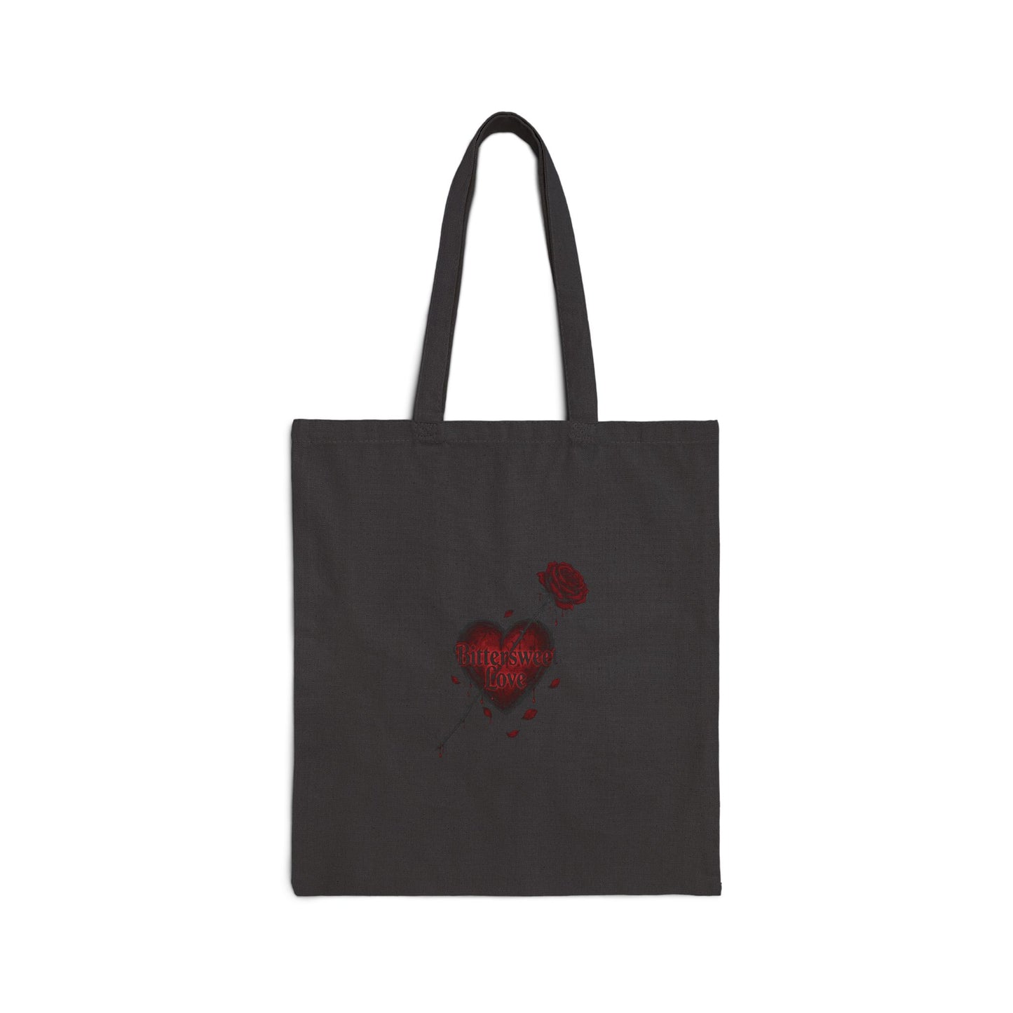 Bleeding Heart Tote Bag | goth valentine, dark romance black rose