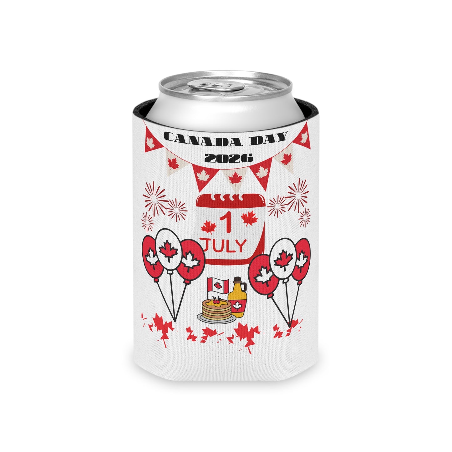 Canada Day Can Cooler — Happy Canada Day 1 July Patriotic Beverage Koozie