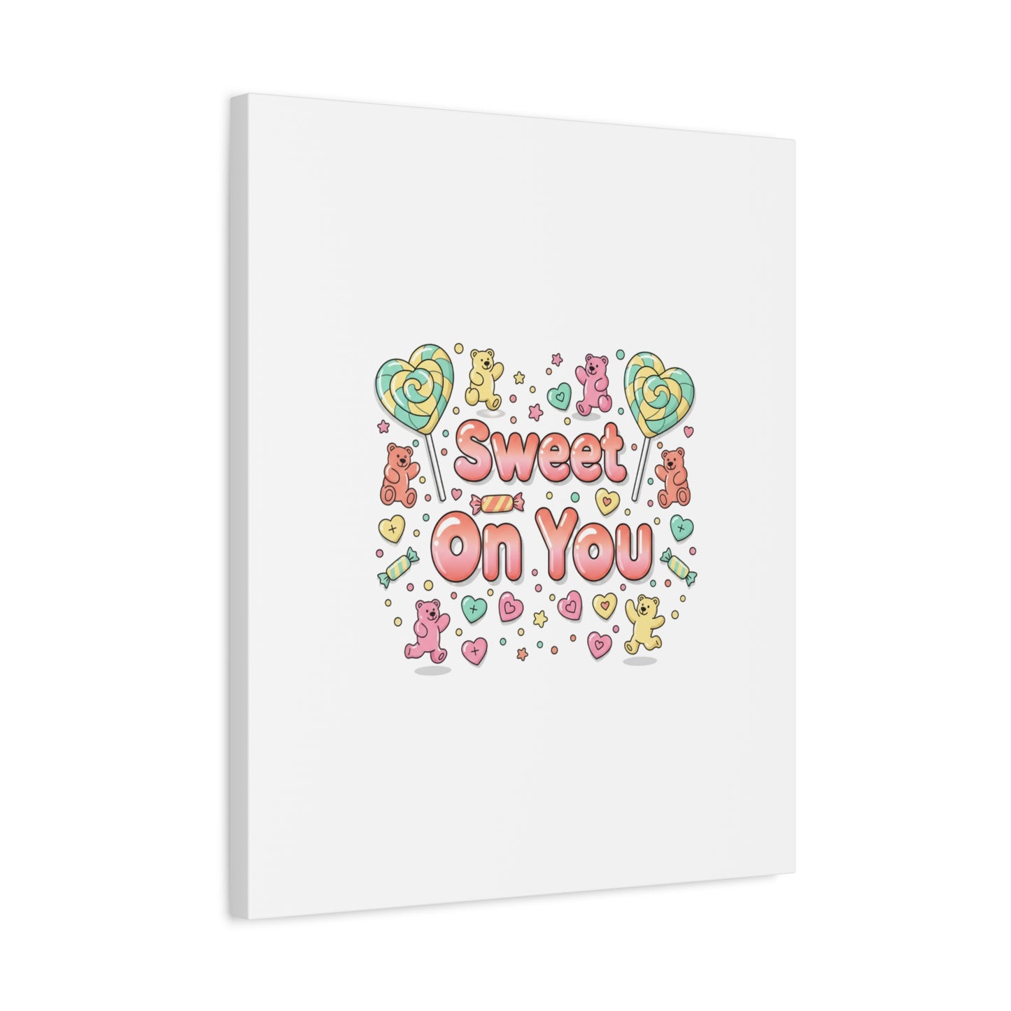 Sweet On You Canvas | Valentine Candycore heart candy pattern, pastel snackcore art