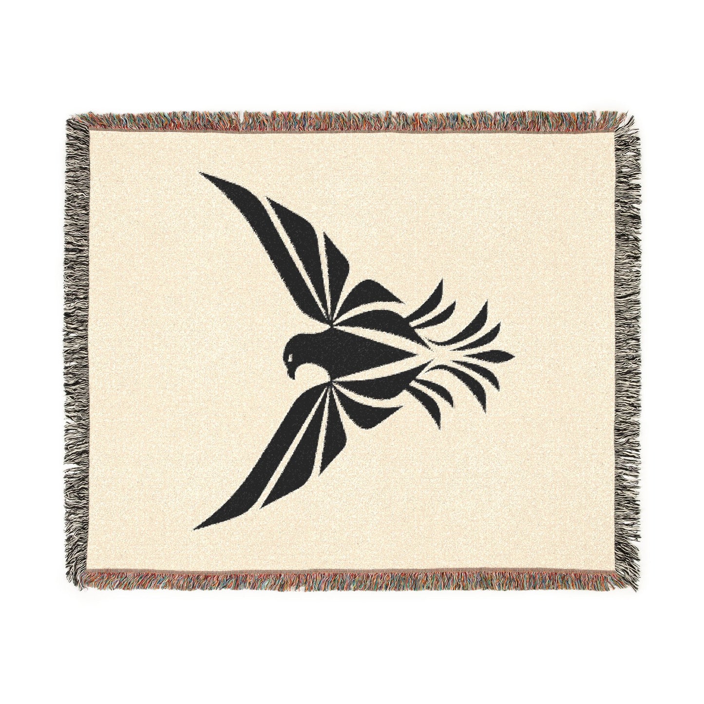 Tribal Eagle Woven Blanket | Southwestern Bird Throw