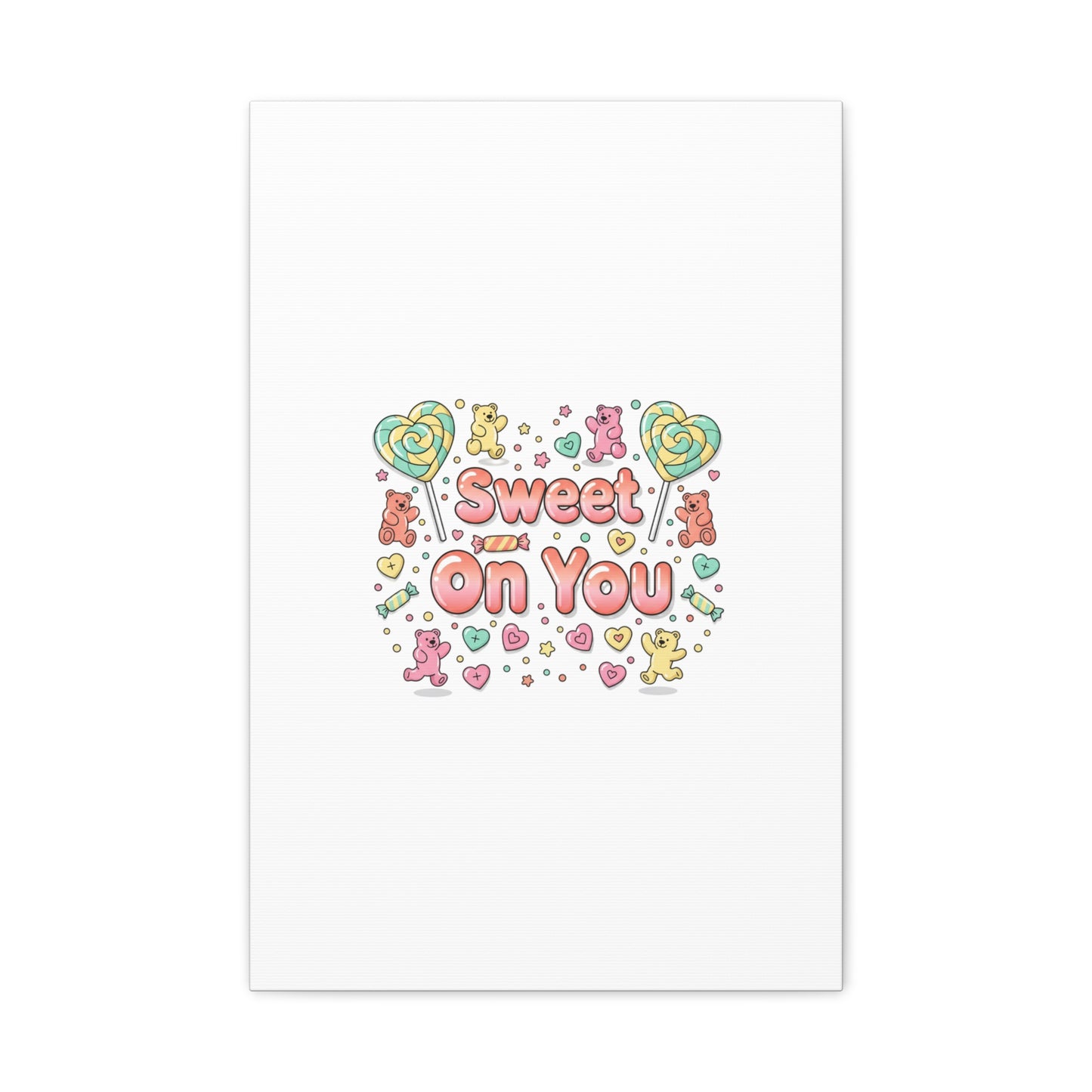 Sweet On You Canvas | Valentine Candycore heart candy pattern, pastel snackcore art