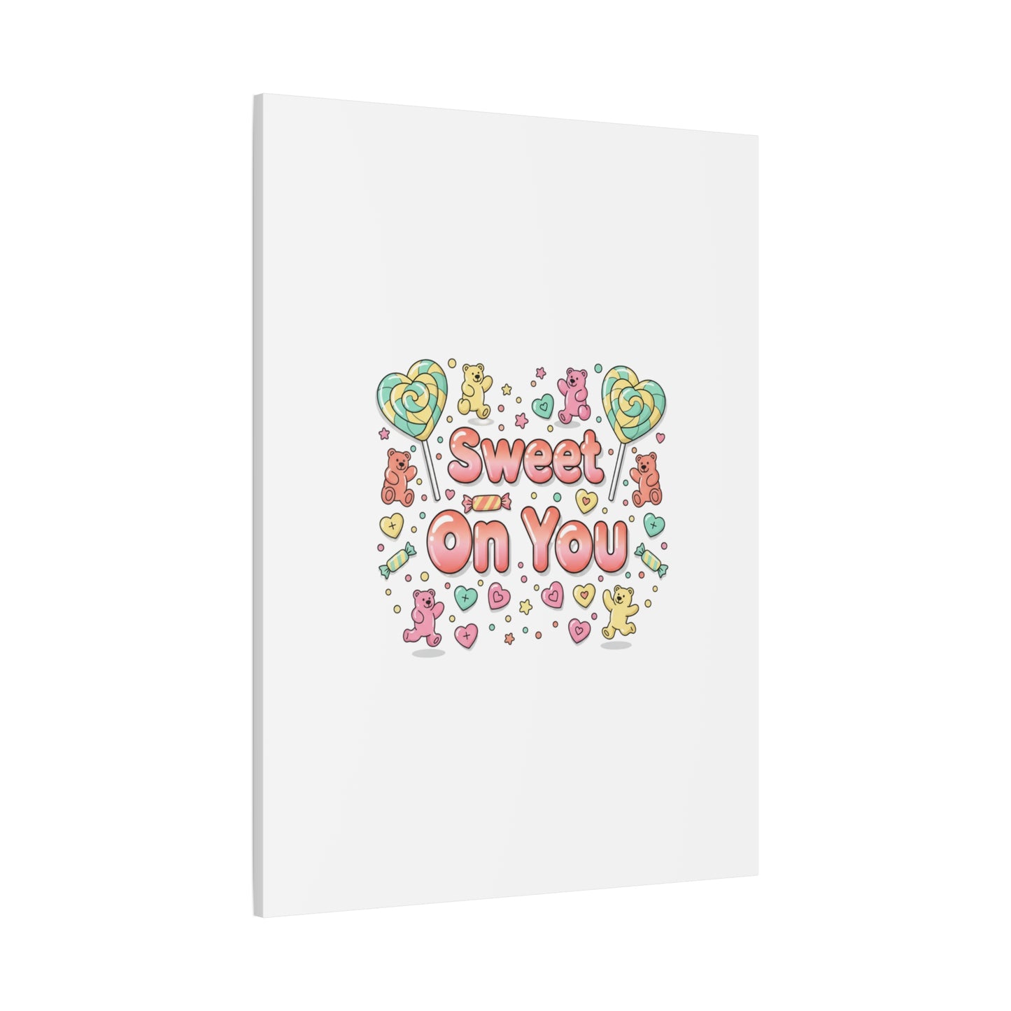 Sweet On You Canvas | Valentine Candycore heart candy pattern, pastel snackcore art