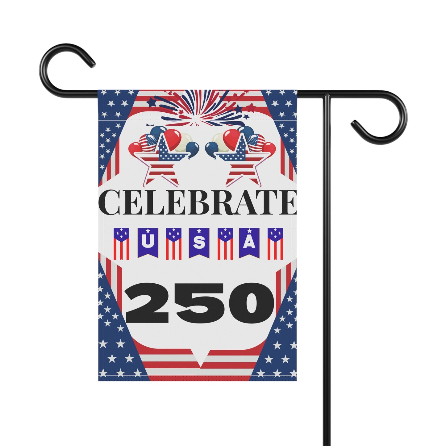 Celebrate USA 250 Garden Banner | Patriotic Flag Fireworks