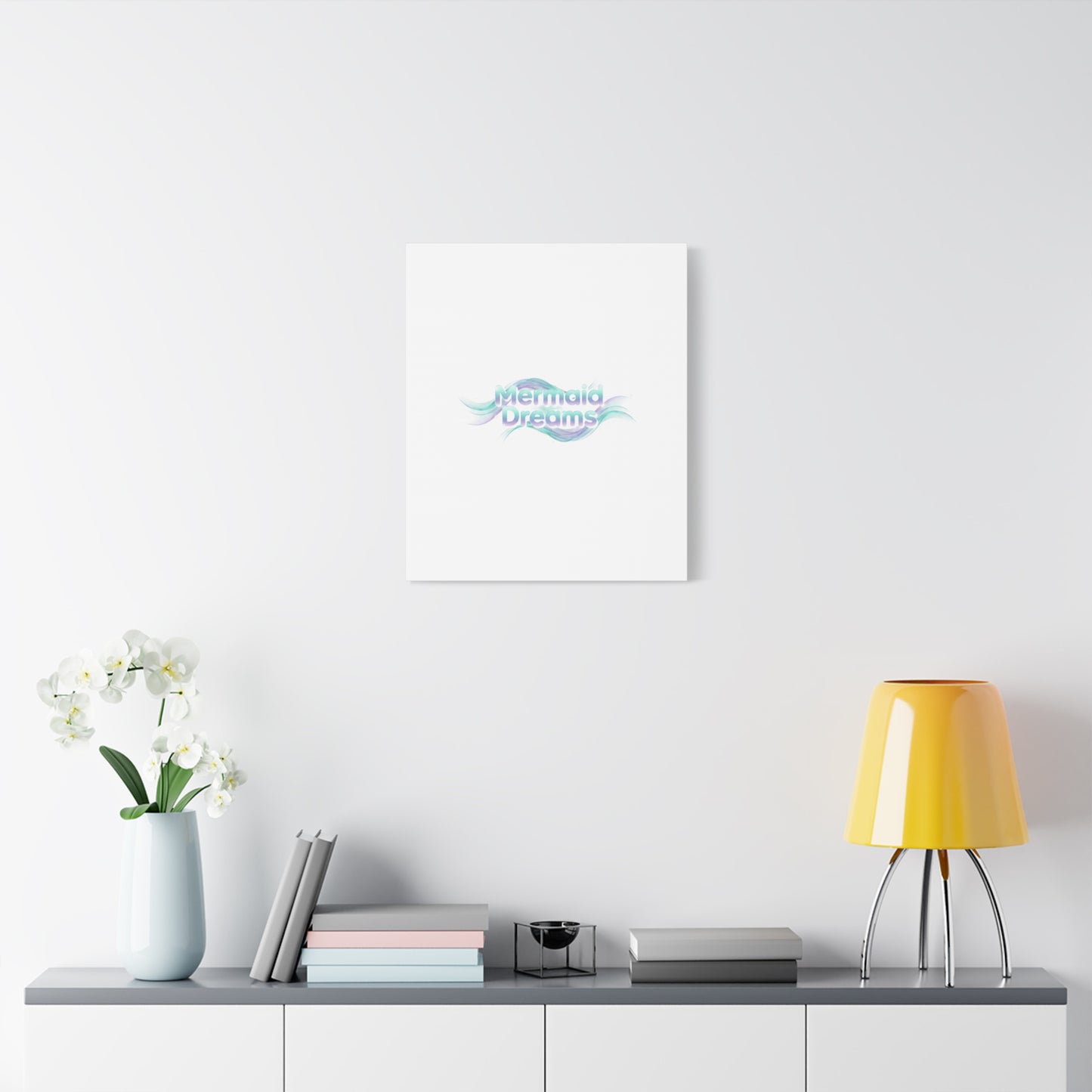 Mermaid Dreams Matte Canvas | iridescent text, pearly word accent