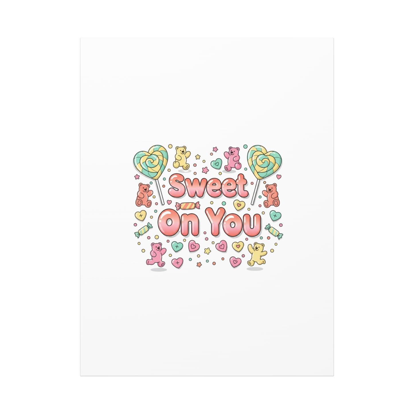 Sweet On You Canvas | Valentine Candycore heart candy pattern, pastel snackcore art