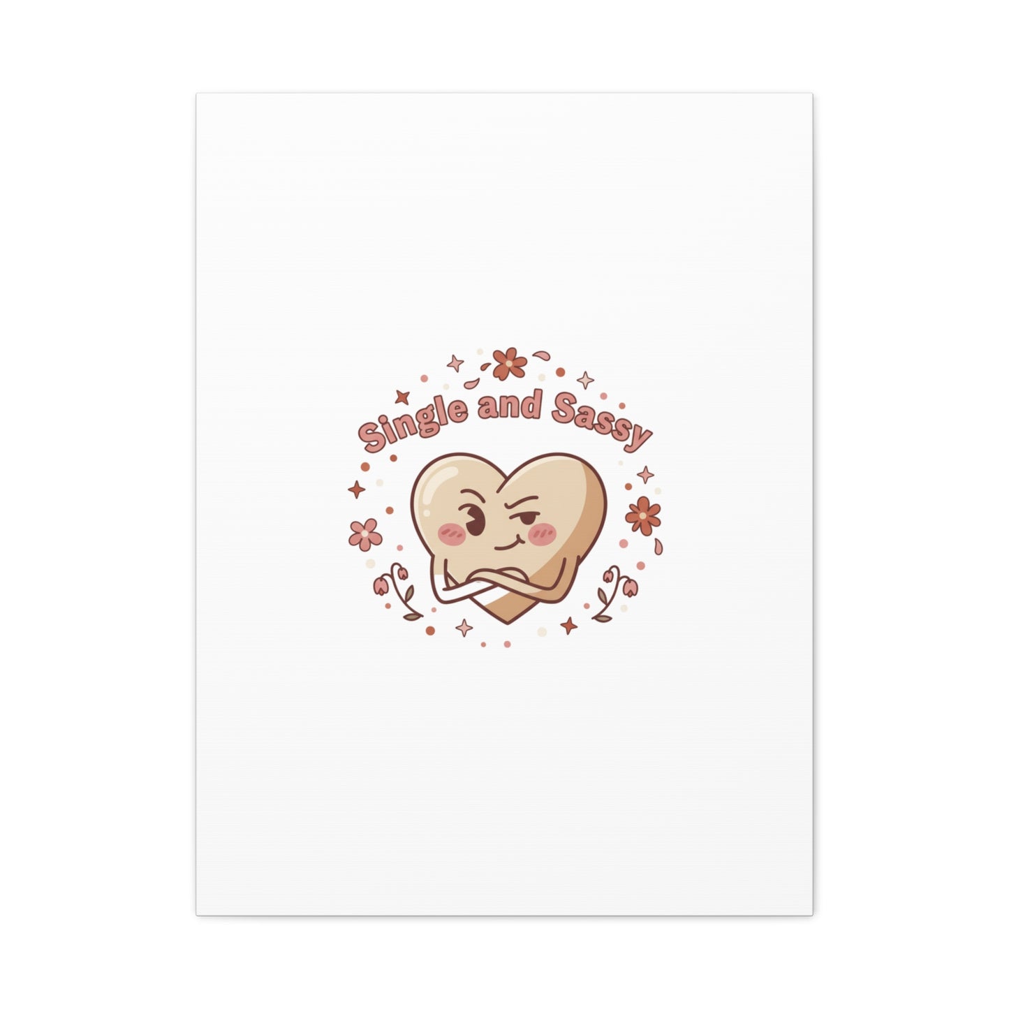 Single and Sassy Heart Canvas | Anti‑Valentine, Pastel Cynic Wall Art