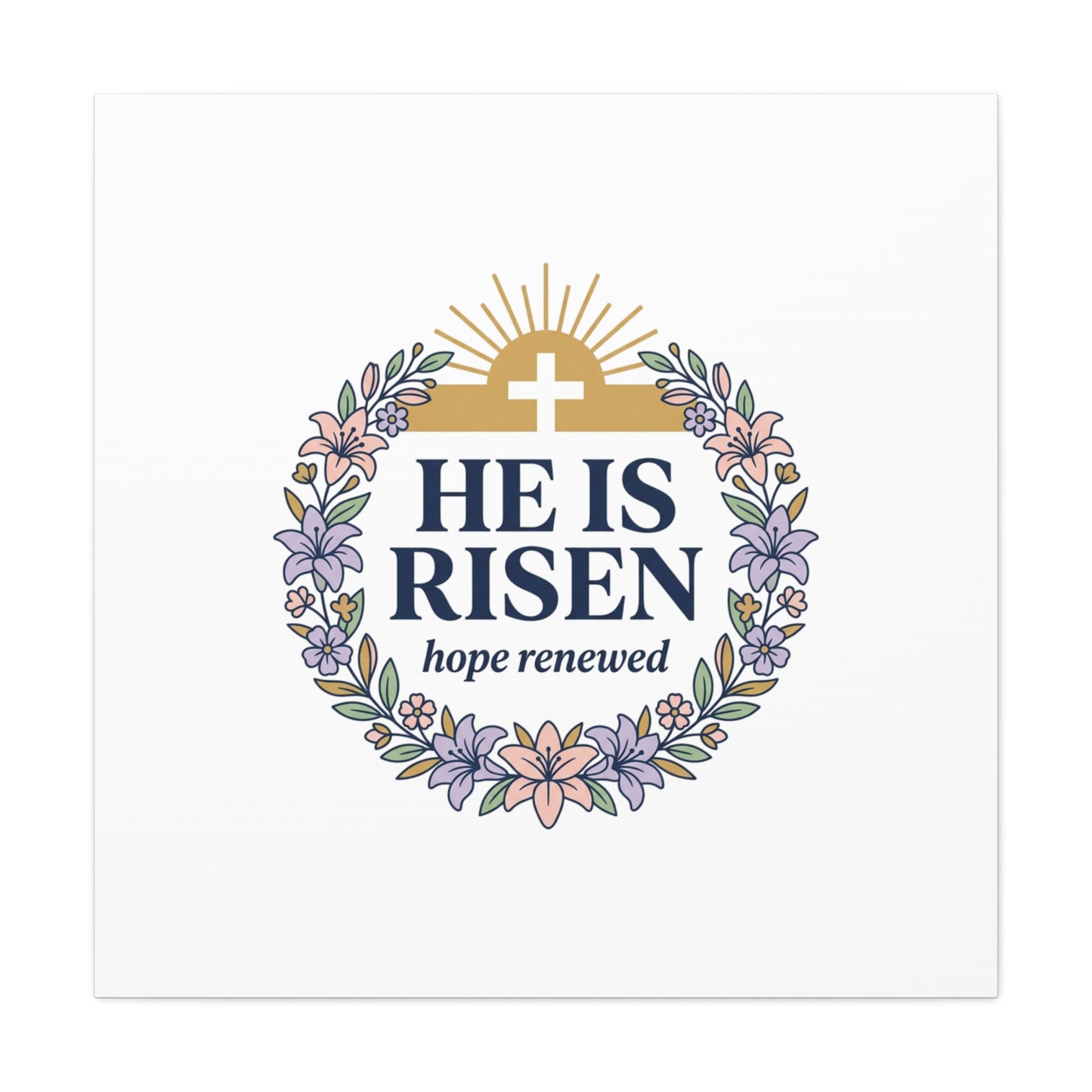 He Is Risen Canvas | Christian Easter Wall Art, Resurrection Scripture