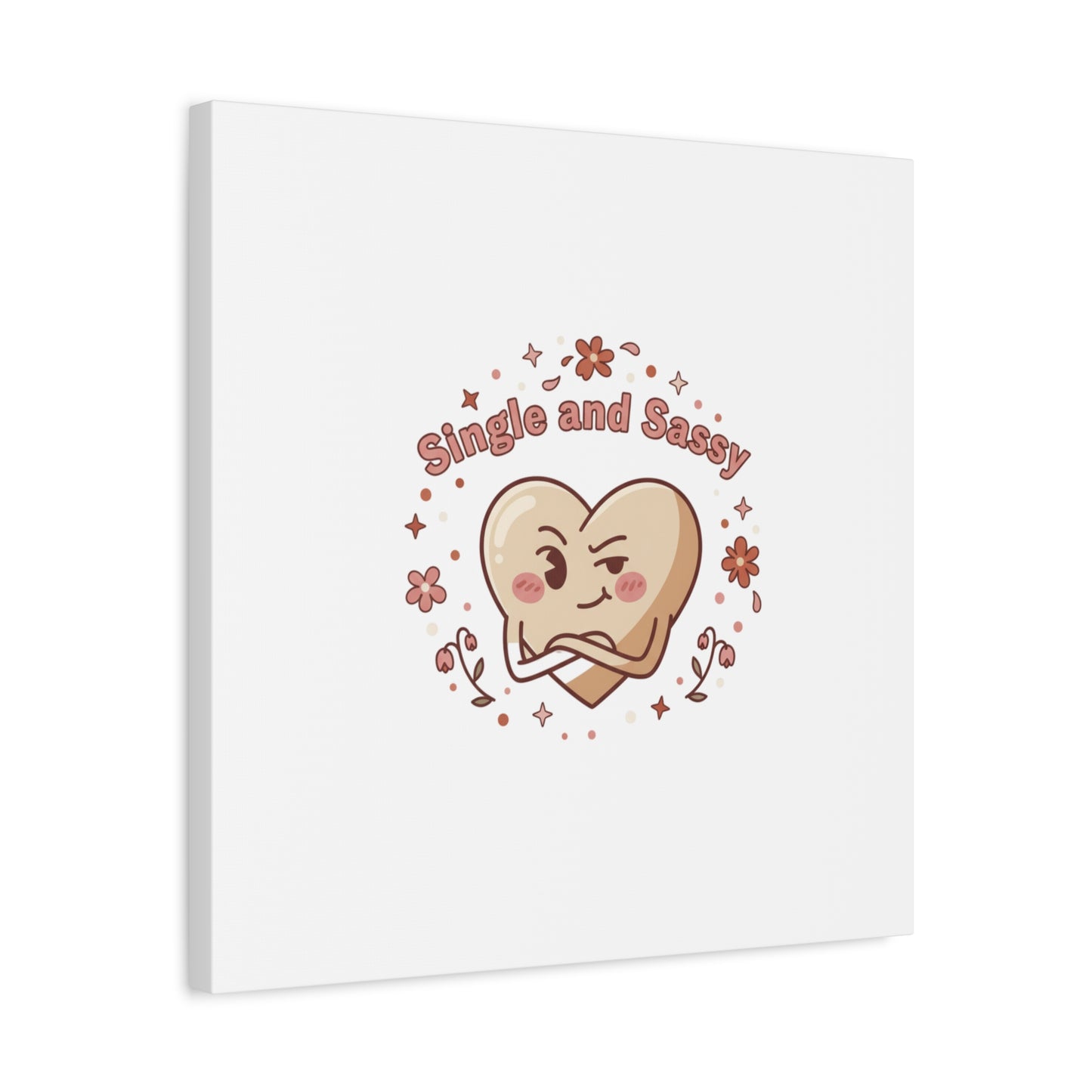 Single and Sassy Heart Canvas | Anti‑Valentine, Pastel Cynic Wall Art
