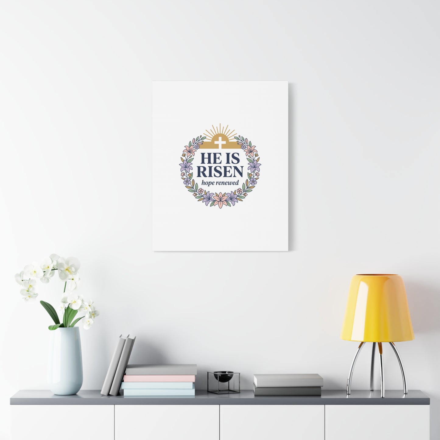 He Is Risen Canvas | Christian Easter Wall Art, Resurrection Scripture