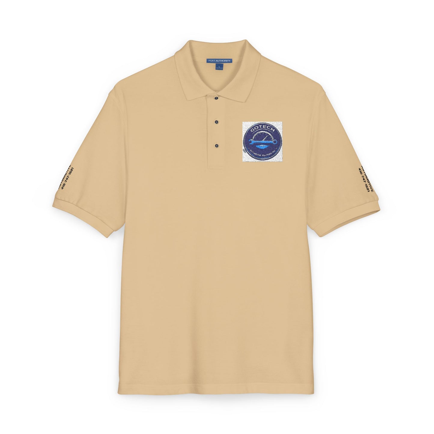 Embroidered Blue Ripple Logo Polo