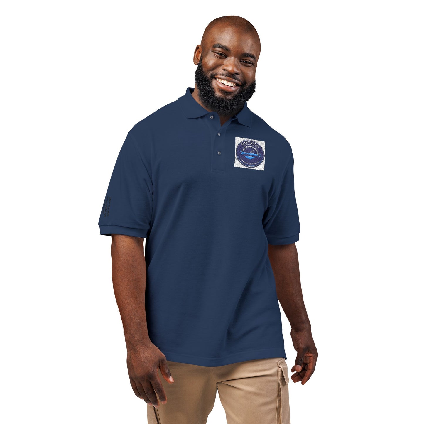 Embroidered Blue Ripple Logo Polo