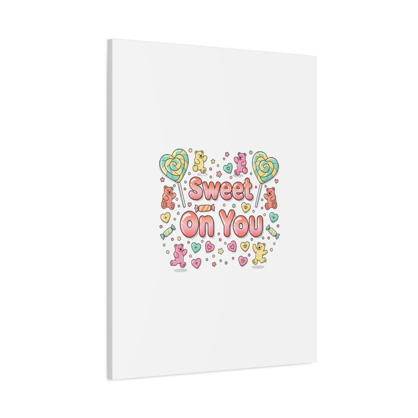 Sweet On You Canvas | Valentine Candycore heart candy pattern, pastel snackcore art