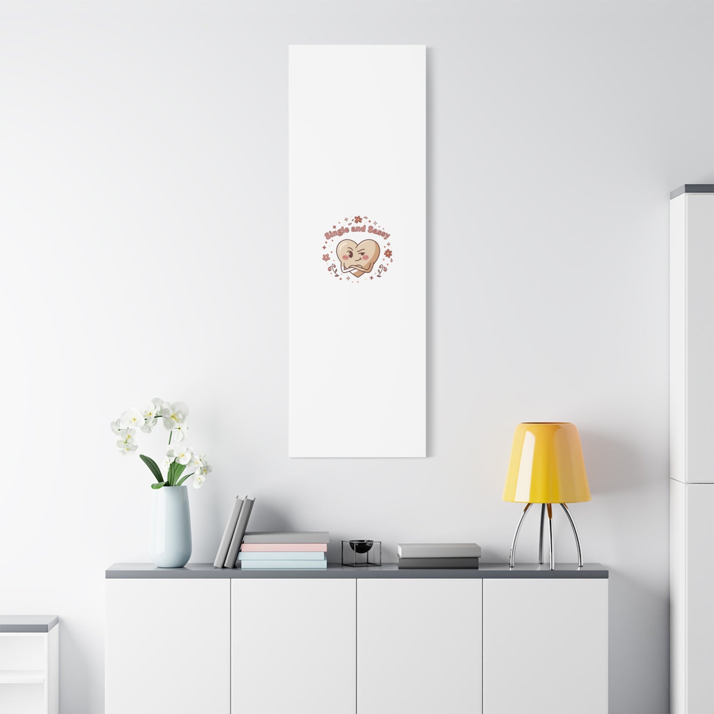 Single and Sassy Heart Canvas | Anti‑Valentine, Pastel Cynic Wall Art