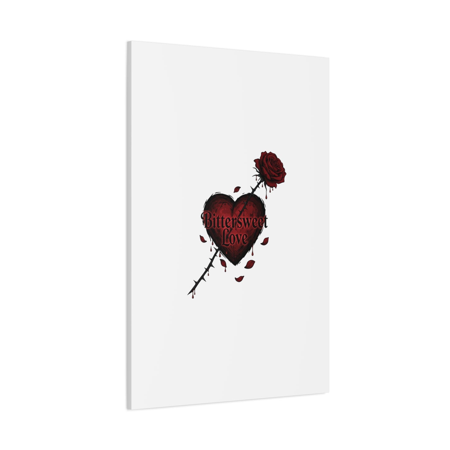 Bittersweet Love heart & thorn rose Canvas | Goth Valentine, Dark Romance Art Print